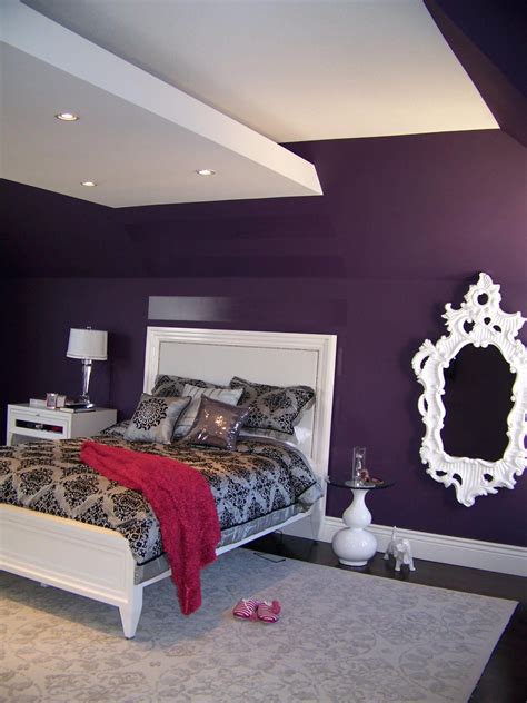 purple wall paint for bedroom